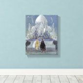 Exotisch sprookje prins en prinses magisch kasteel canvas afdruk (Insitu (Houten vloer))