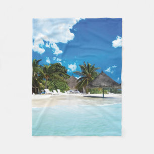 Exotisch strand fleece deken