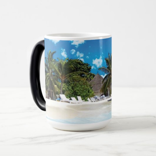 Exotisch strand magische mok (Voorkant links)