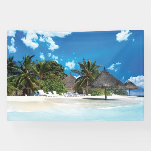Exotisch strand spandoek (Horizontaal)
