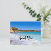 Exotisch strand tropisch eiland paradijs dank u briefkaart (Staand voorkant)