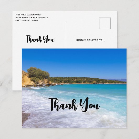 Exotisch strand tropisch eiland paradijs dank u briefkaart (Voorkant / Achterkant)