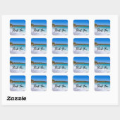 Exotisch strand tropisch eiland paradijs dank u vierkante sticker (Vel)