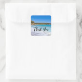 Exotisch strand tropisch eiland paradijs dank u vierkante sticker (Tas)