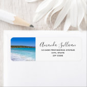 Exotisch strand tropisch eiland paradijs etiket (Insitu)