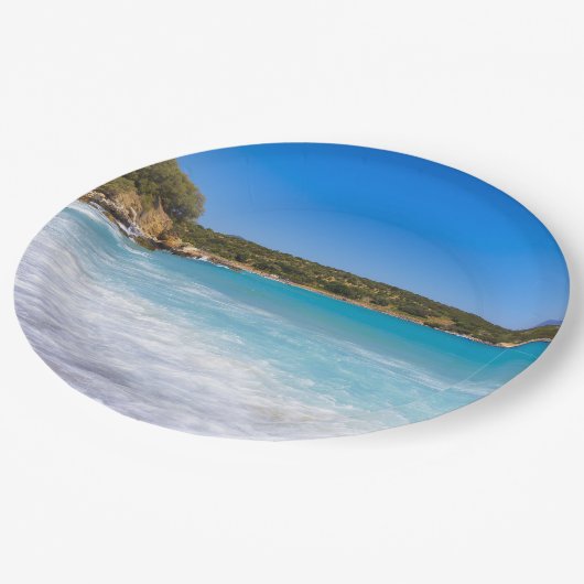 Exotisch strand tropisch eiland paradijs papieren bordje (Gekanteld)