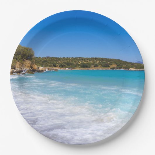 Exotisch strand tropisch eiland paradijs papieren bordje (Voorkant)