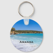Exotisch strand tropisch eiland paradijs sleutelhanger (Voorkant)