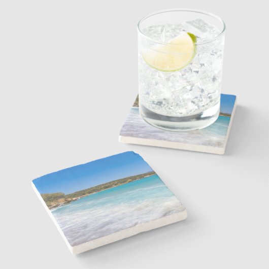 Exotisch strand tropisch eiland paradijs stenen onderzetter (Zijkant)