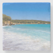 Exotisch strand tropisch eiland paradijs stenen onderzetter (Voorkant)