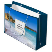 Exotisch strand tropisch eiland paradijs verjaarda groot cadeauzakje (Voorkant Gekanteld)