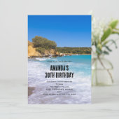 Exotisch strand tropisch eiland paradijs verjaarda kaart (Staand voorkant)