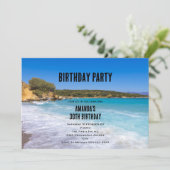 Exotisch strand tropisch eiland paradijs verjaarda kaart (Staand voorkant)