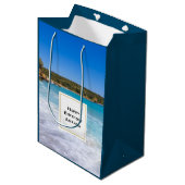 Exotisch strand tropisch eiland paradijs verjaarda medium cadeauzakje (Voorkant Gekanteld)