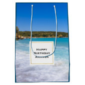 Exotisch strand tropisch eiland paradijs verjaarda medium cadeauzakje (Achterkant)