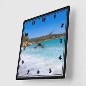 Exotisch strand tropisch eiland paradijs vierkante klok (Hoek)