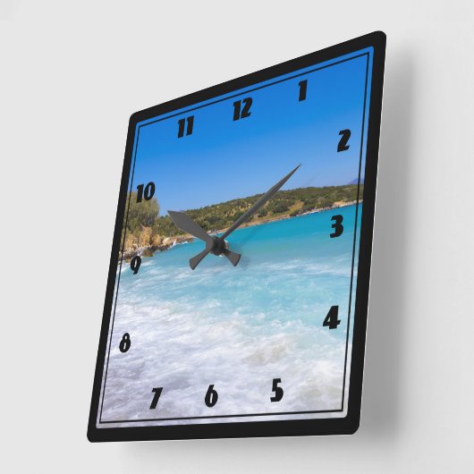 Exotisch strand tropisch eiland paradijs vierkante klok (Hoek)