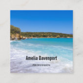 Exotisch strand tropisch eiland paradijs vierkante visitekaartje (Voorkant)