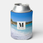 Exotisch strand Tropisch eiland Paradise Monogram Blikjeskoeler (Blikje Voorkant)