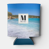 Exotisch strand Tropisch eiland Paradise Monogram Blikjeskoeler (Voorkant)