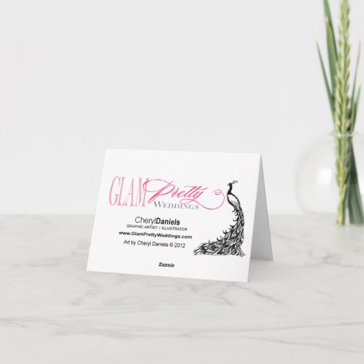 Exotisch Strand (vraag me om uw namen in zand te Bedankkaart (Achterkant)