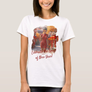 Exotisch Toon meisje viert Chinees Nieuwjaar T-shirt