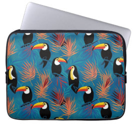 Exotisch Toucan Kussen Levendig Tropisch Vogelpatr Laptop Sleeve