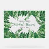 Exotisch Tropisch Blad Groene Bruidsdouche Acryl Bord (Voorkant)