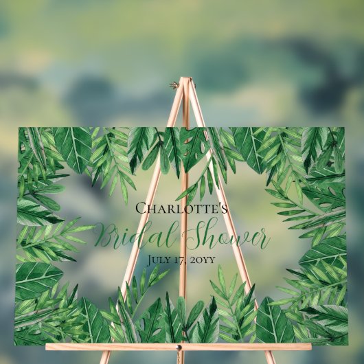 Exotisch Tropisch Blad Groene Bruidsdouche Acryl Bord (Neutraal)