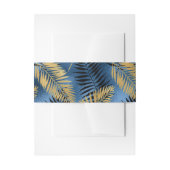 Exotisch tropisch blauw en goud uitnodigingen wikkel (Voorkant Voorbeeld)