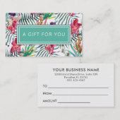 Exotisch Tropisch Bloemen Patroon Cadeaubon Kortingskaartje (Voorkant / Achterkant)