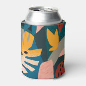 Exotisch tropisch, geometrisch ontwerp blikjeskoeler (Blikje Voorkant)
