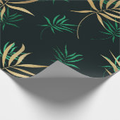 Exotisch tropisch groen en goud cadeaupapier (Hoek)