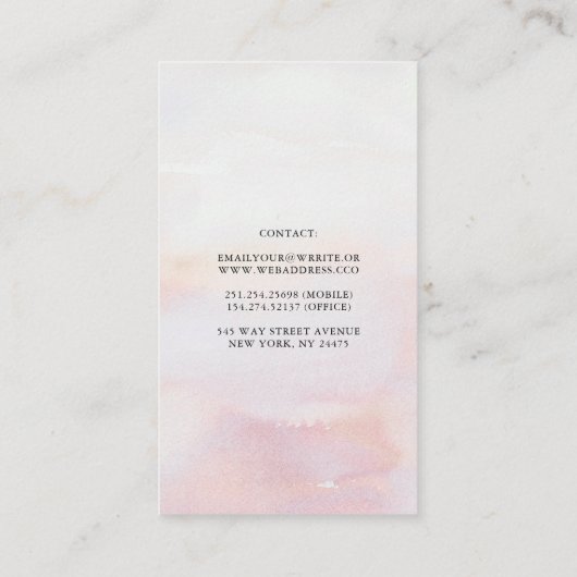 Exotisch Tropisch Oerwoud Bloem en Palmbladeren Visitekaartje (Achterkant)