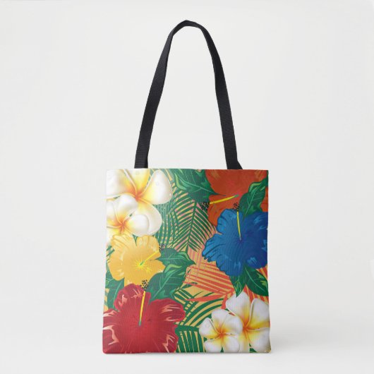 Exotisch tropisch ventilatorontwerp tote bag (Voorkant)
