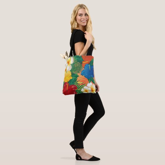 Exotisch tropisch ventilatorontwerp tote bag (Op model)