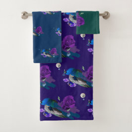 Exotisch vogelontwerp bad handdoek