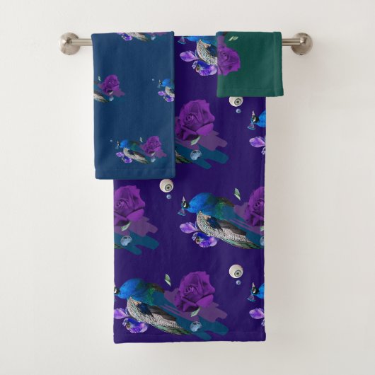 Exotisch vogelontwerp bad handdoek (Insitu)
