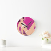 Exotisch Vrouw model met witte bikini Ronde Klok (Huis)