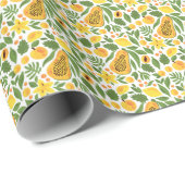 Exotisch Vruchten Ensemble: Papaya, Citroen, Mango Cadeaupapier (Rol Hoek)