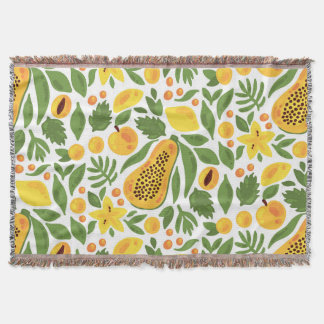 Exotisch Vruchten Ensemble: Papaya, Citroen, Mango Deken