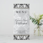 Exotisch Wit & Grijs Geometrisch Patroon Wedding M Menu (Staand voorkant)