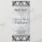 Exotisch Wit & Grijs Geometrisch Patroon Wedding M Menu (Voorkant)