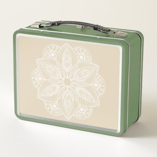 Exotisch wit Mandala op beige achtergrond (Achterkant)