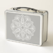 Exotisch wit Mandala op grijze achtergrond (Achterkant)