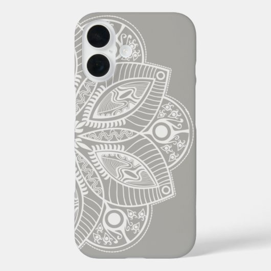 Exotisch wit Mandala op grijze achtergrond Case-Mate iPhone Case (Achterkant)