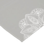 Exotisch wit Mandala op grijze achtergrond Korte Tafelloper (Hoek)