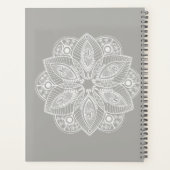 Exotisch wit Mandala op grijze achtergrond Planner (Achterkant)