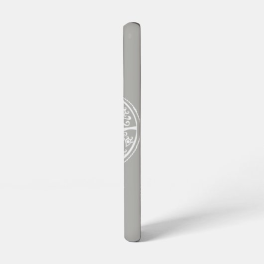 Exotisch wit Mandala op grijze achtergrond Samsung Galaxy Hoesje (Linkerkant)