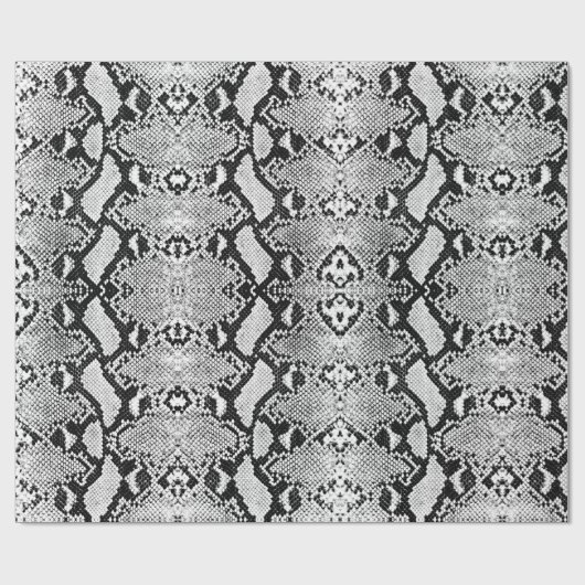 Exotisch zwart-wit Python Snakeskin Cadeaupapier (Vlak)